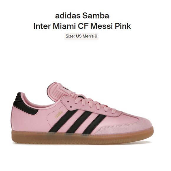 Size 9M / 10W - Adidas Samba Inter Miami CF Messi Pink - IH8158 - AUTHENTIC NEW! - Picture 1 of 10